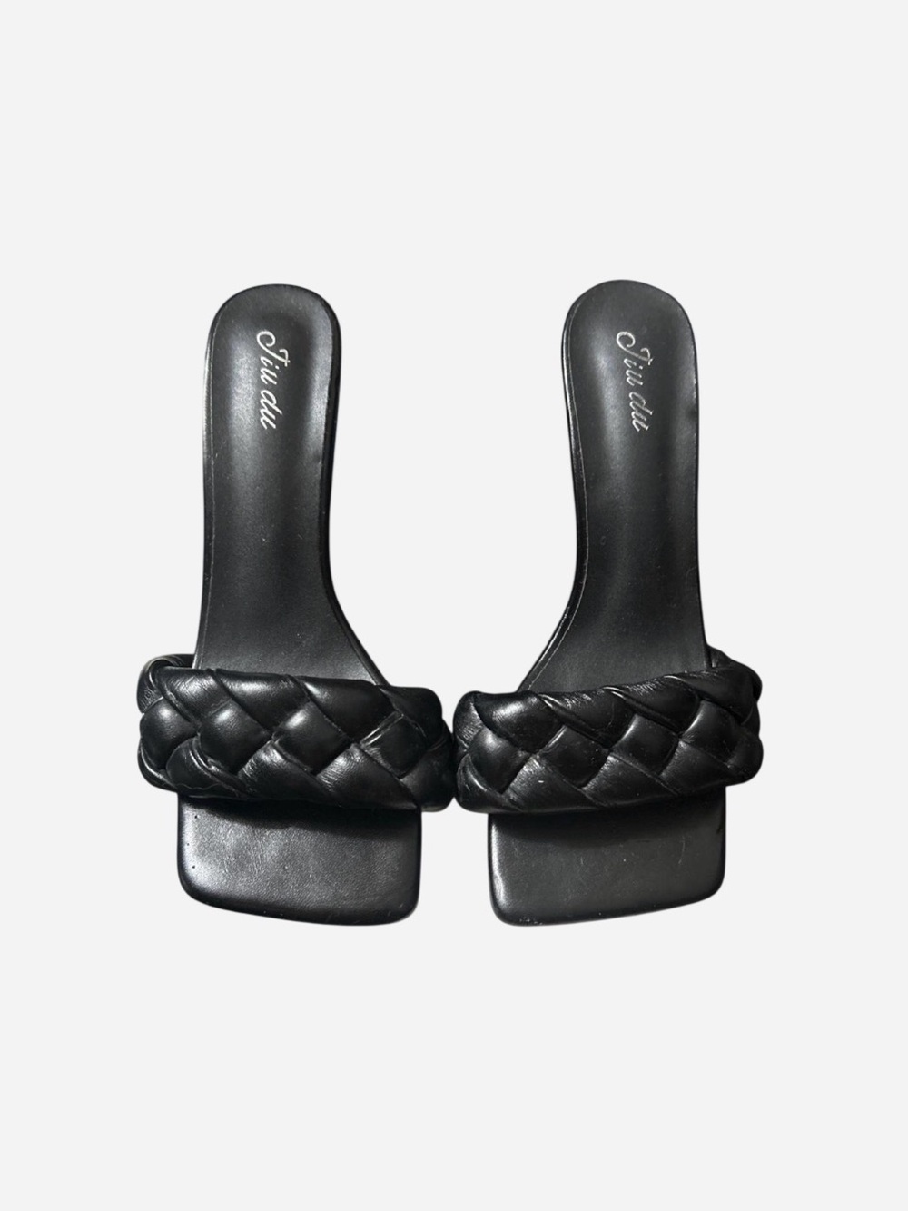 Jiu Du Braided Mule High Heel Sandals